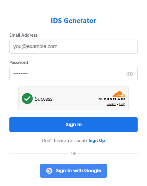 Sign Up Page